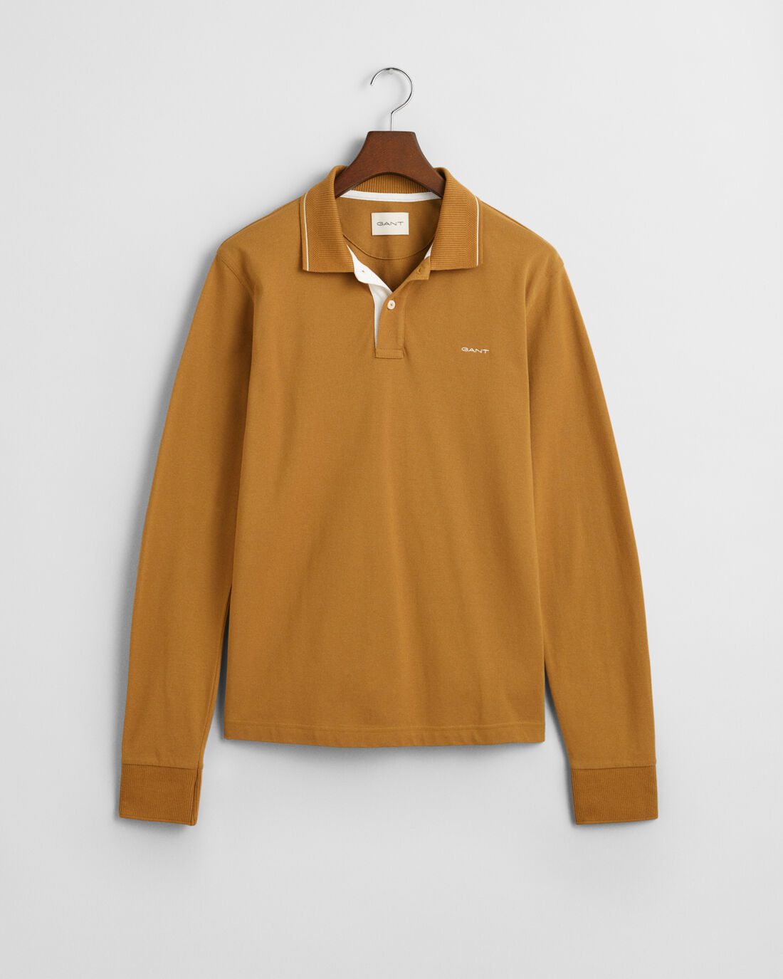 GANT Textured collar long sleeve polo